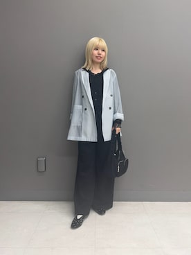 「SENSE OF PLACE by URBAN RESEARCH(センスオブプレイスバイアーバンリサーチ)のシアーテーラードジャケット(テーラードジャケット、ブルー系)」を使った、nanaさん(レディース・153cm)の春コーディネート