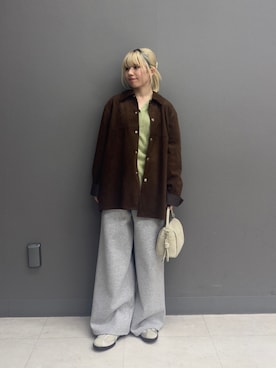 「SENSE OF PLACE by URBAN RESEARCH(センスオブプレイスバイアーバンリサーチ)のFSステンカラージャケット(テーラードジャケット、ブラウン系)」を使った、nanaさん(レディース・153cm)の春コーディネート