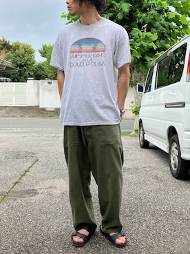 「アイテム（サンダル）」を使った、Uさん（メンズ・178cm）の夏コーディネート