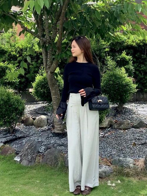 近年モデル パパス リネン100% スラックス ワイドパンツ 2025年最新