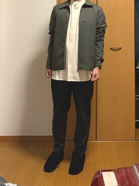 「STUDIOUS（ステュディオス）のアイテム（ブルゾン）」を使った、オーチャンさん（メンズ・158cm）の秋コーディネート