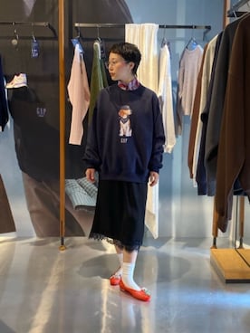 「GAP（ギャップ）のアイテム（トップス）」を使った、PUBLUXさん（レディース・157cm）の秋コーディネート