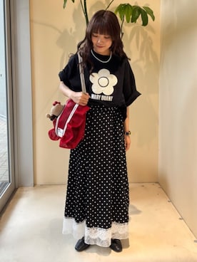 「MARY QUANT（マリークワント）のアイテム」を使った、PUBLUXさん（レディース・155cm）の春コーディネート