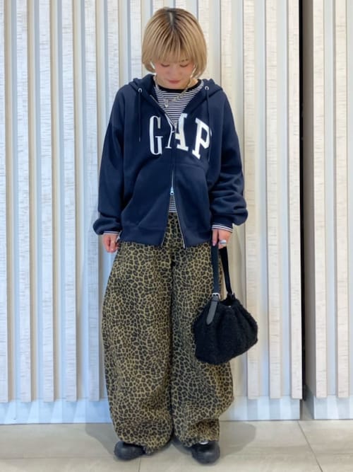 PUBLUX × GAP/ギャップ 別注 デザイン ロゴ 裏起毛 フルジップ フーディー/パーカー　限定展開
