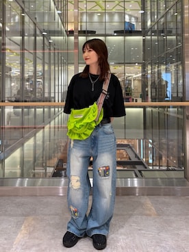 「Freada（フリーダ）のアイテム（パンツ）」を使った、PUBLUXさん（レディース・154cm）の夏コーディネート