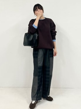 「Freada（フリーダ）のアイテム（パンツ）」を使った、PUBLUXさん（レディース・161cm）の秋コーディネート