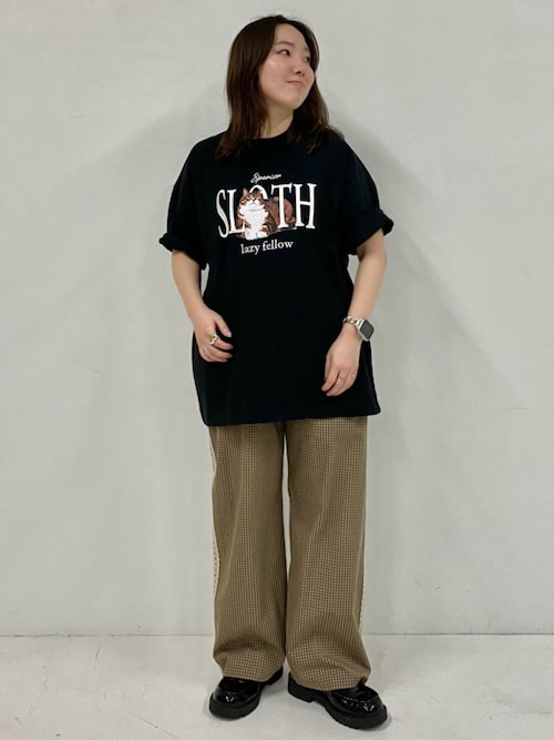 PUBLUX/パブリュクス ＜機能性素材＞SLOTH 刺繍 キャット Tシャツ 限定