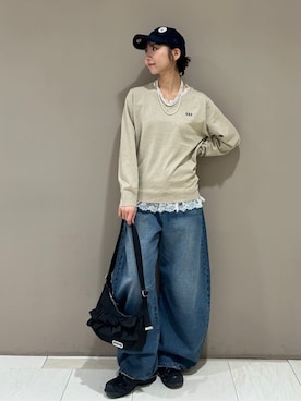 「GAP（ギャップ）のアイテム（パンツ）」を使った、PUBLUXさん（レディース・164cm）の秋コーディネート