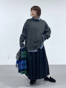 「TWEED MILL（ツイードミル）のアイテム」を使った、honokaさん（レディース・154cm）の秋コーディネート