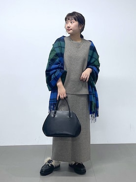 「TWEED MILL（ツイードミル）のアイテム」を使った、honokaさん（レディース・154cm）の秋コーディネート