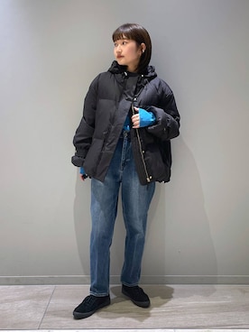 「BARNYARDSTORM」｜「アイテム（ダウンジャケット/コート）」を使った、honokaさん（レディース・154cm）の冬コーディネート