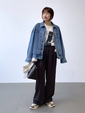 「アイテム（デニムジャケット）」を使った、honokaさん（レディース・154cm）の夏コーディネート