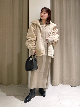 「UNIVERSAL OVERALL（ユニバーサルオーバーオール）のアイテム（ブルゾン）」を使った、honokaさん（レディース・154cm）の秋コーディネート