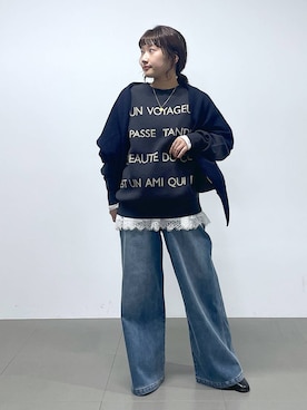 「BARNYARDSTORM（バンヤードストーム）のBARNYARDSTORM / 裾フリルブラウス / ハンドウォッシャブル 【YouTube「i.style closet」紹介アイテム】（シャツ/ブラウス）」を使った、honokaさん（レディース・154cm）の秋コーディネート