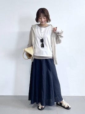 「PLAKTON（プラクトン）のアイテム」を使った、honokaさん（レディース・154cm）の春コーディネート