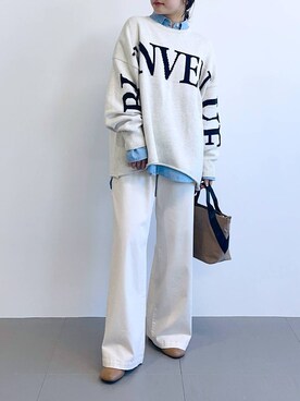 「BARNYARDSTORM（バンヤードストーム）のアイテム（トートバッグ）」を使った、honokaさん（レディース・154cm）の冬コーディネート