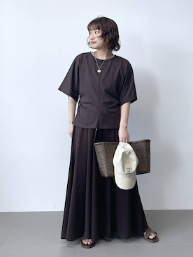 「BARNYARDSTORM（バンヤードストーム）のBARNYARDSTORM / ナローチョーカー 【『VERY』YouTube紹介アイテム】（チョーカー、ゴールド系）」を使った、honokaさん（レディース・154cm）の春コーディネート