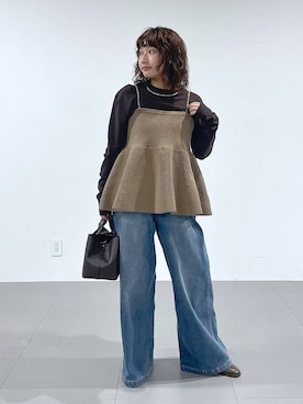 「BARNYARDSTORM（バンヤードストーム）のアイテム（デニムパンツ）」を使った、honokaさん（レディース・154cm）の秋コーディネート