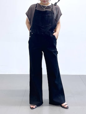 「ナチュラル」｜「アイテム（オールインワン・サロペット）」を使った、honokaさん（レディース・154cm）の夏コーディネート