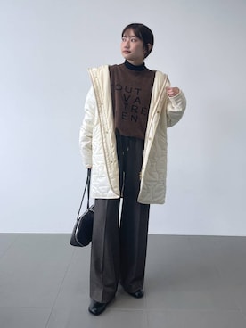 「ナチュラル」｜「アイテム（ナイロンジャケット）」を使った、honokaさん（レディース・154cm）の秋コーディネート