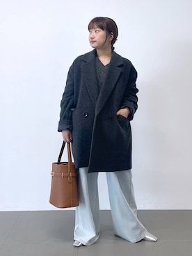 「アイテム（ピーコート）」を使った、honokaさん（レディース・154cm）の秋コーディネート