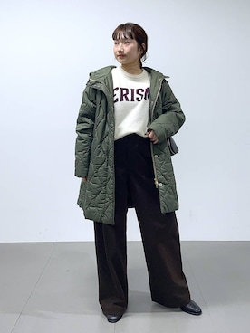 「BARNYARDSTORM（バンヤードストーム）のBARNYARDSTORM / ウォームストレッチチノパンツ / マシンウォッシャブル（チノパンツ）」を使った、honokaさん（レディース・154cm）の秋コーディネート