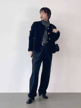 「BARNYARDSTORM（バンヤードストーム）のアイテム（ノーカラージャケット）」を使った、honokaさん（レディース・154cm）の秋コーディネート