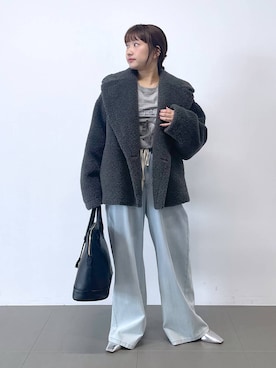 「アイテム（ピーコート）」を使った、honokaさん（レディース・154cm）の秋コーディネート