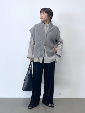 「アイテム（スラックス）」を使った、honokaさん（レディース・154cm）の秋コーディネート