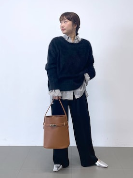 「VELETTO（ベレット）のBARNYARDSTORM / 【VELETTO / ヴェレット】/ バックルバッグ（ハンドバッグ）」を使った、honokaさん（レディース・154cm）の秋コーディネート