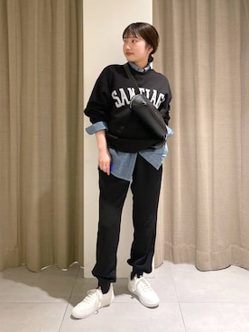 「BARNYARDSTORM（バンヤードストーム）のアイテム（スウェット）」を使った、honokaさん（レディース・154cm）の冬コーディネート