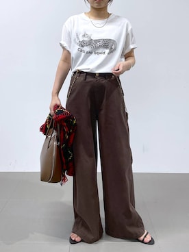 「アイテム（サスペンダー）」を使った、honokaさん（レディース・154cm）の夏コーディネート