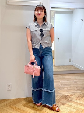 「Juze（ジュゼ）のアイテム（サンダル）」を使った、fumi689さん（レディース・155cm）の夏コーディネート