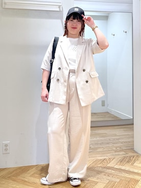 「VIS（ビス）のアイテム（帽子）」を使った、fumi689さん（レディース・155cm）の夏コーディネート
