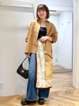 「アイテム（バンダナ/スカーフ）」を使った、fumi689さん（レディース・155cm）の秋コーディネート