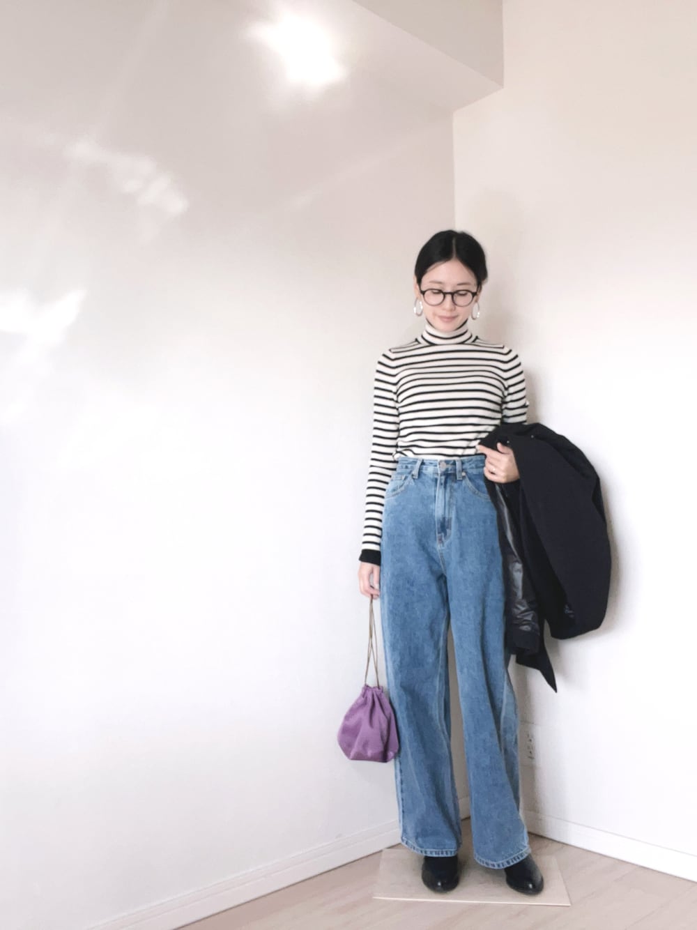 nae nae ナエ デニム Wide Loose Jeans Deep Blu L_Long丈 Na.e Wide