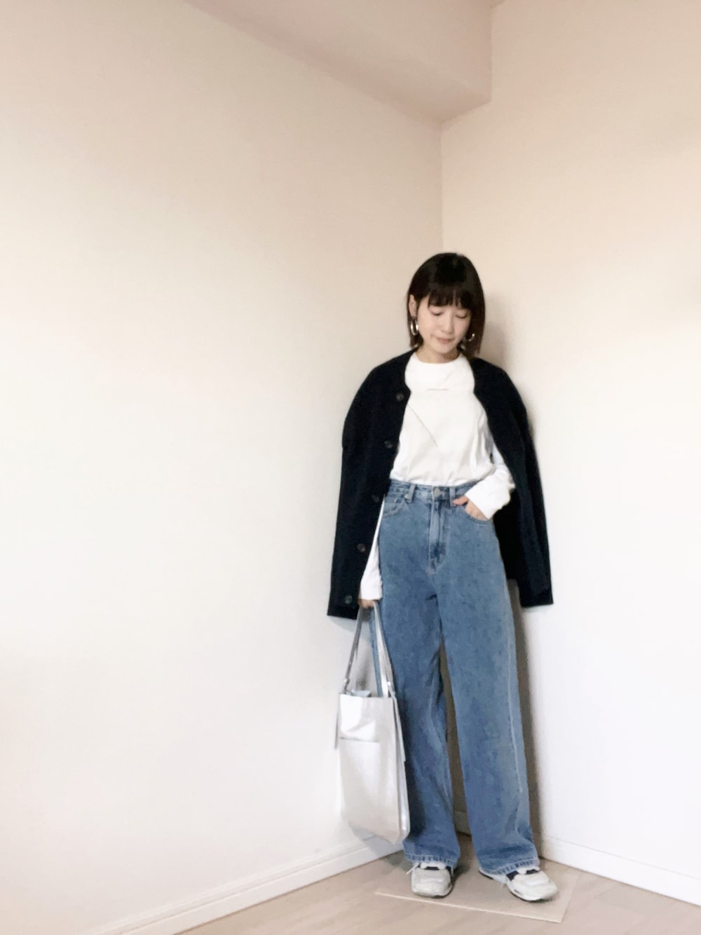 na.e デニム　ジーンズ Wide Loose Jeans _Deep Blue | Na.e