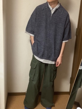 「アイテム（カーゴパンツ）」を使った、aoiさん（メンズ・168cm・10代）の春コーディネート