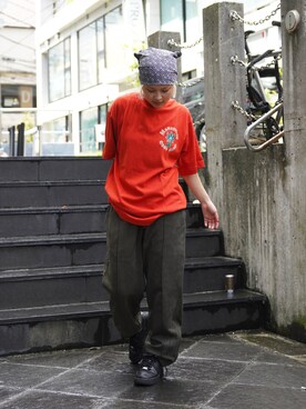 「MANASTASH（マナスタッシュ）のアイテム」を使った、HANAさん（レディース・154cm）の秋コーディネート