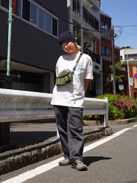 「MANASTASH（マナスタッシュ）のアイテム（バッグ）」を使った、HANAさん（レディース・154cm）の春コーディネート