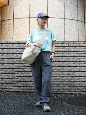 「MANASTASH（マナスタッシュ）のアイテム」を使った、HANAさん（レディース・154cm）の夏コーディネート