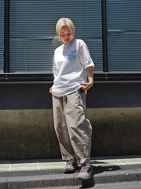 「MANASTASH（マナスタッシュ）のアイテム」を使った、HANAさん（レディース・154cm）の夏コーディネート