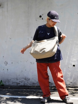 「MANASTASH（マナスタッシュ）のアイテム」を使った、HANAさん（レディース・154cm）の夏コーディネート