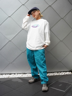 「MANASTASH（マナスタッシュ）のアイテム」を使った、HANAさん（レディース・154cm）の夏コーディネート