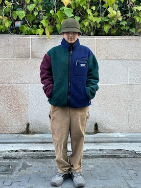 「MANASTASH（マナスタッシュ）のアイテム（ジャケット/アウター）」を使った、HANAさん（レディース・154cm）の秋コーディネート