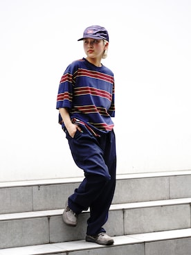 「MANASTASH（マナスタッシュ）のアイテム（スラックス）」を使った、HANAさん（レディース・154cm）の春コーディネート