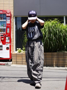 「MANASTASH（マナスタッシュ）のアイテム」を使った、HANAさん（レディース・154cm）の夏コーディネート