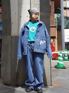 「MANASTASH（マナスタッシュ）のアイテム」を使った、HANAさん（レディース・154cm）の秋コーディネート