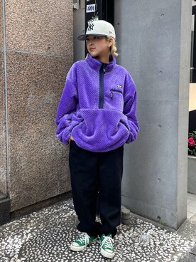 「MANASTASH（マナスタッシュ）のアイテム（ブルゾン）」を使った、HANAさん（レディース・154cm）の冬コーディネート