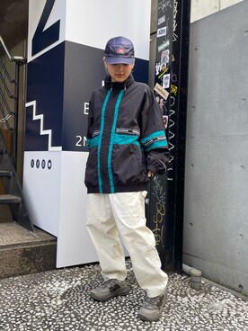 「MANASTASH（マナスタッシュ）のアイテム（ブルゾン）」を使った、HANAさん（レディース・154cm）の冬コーディネート